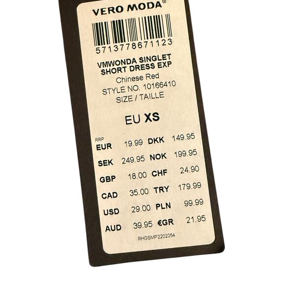 Vero Moda NEW WITH TAGS XS Red Lined Mini Floral Summer Spring Cute Dress - Picture 7 of 8